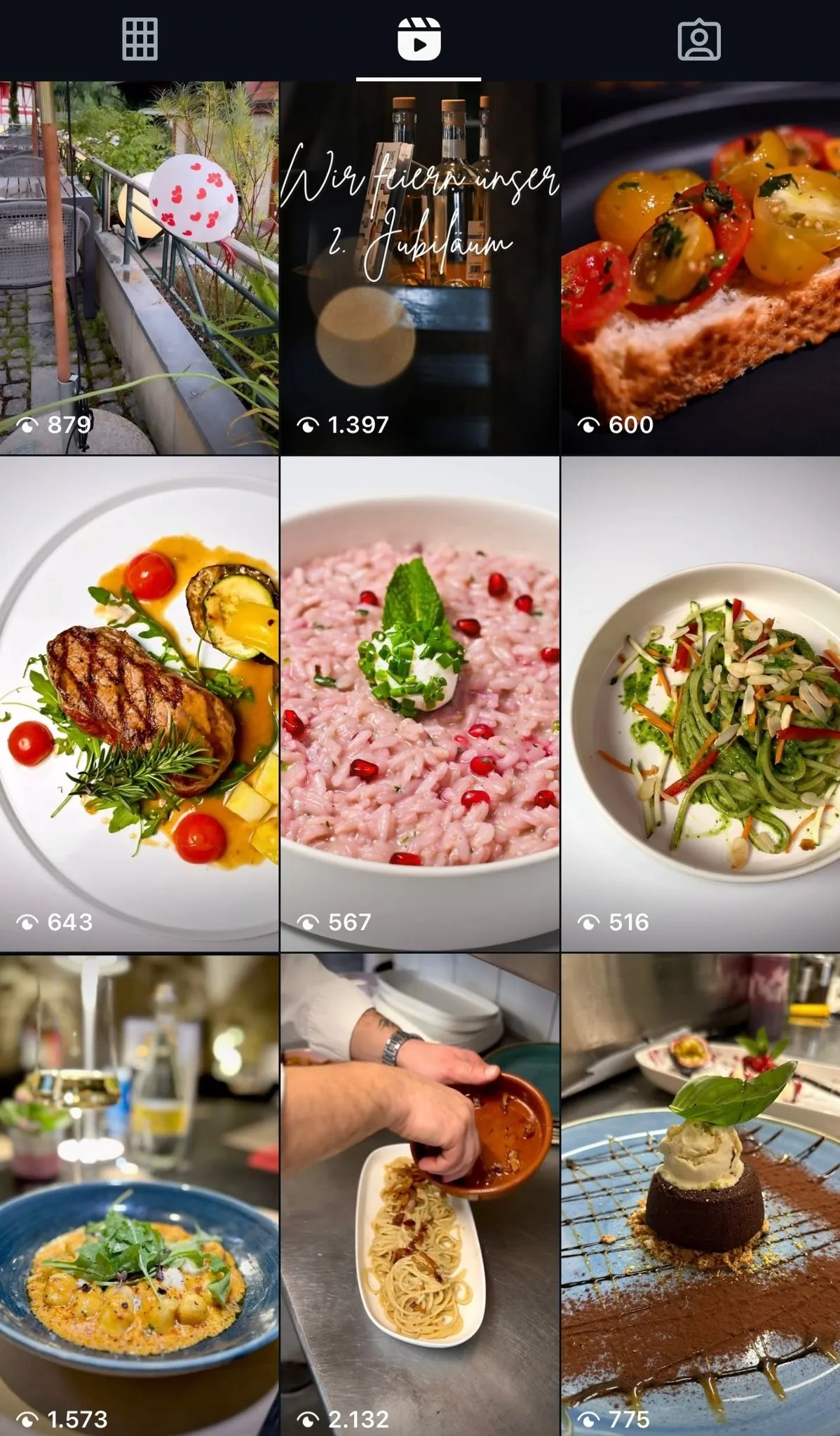 Reel-Produktion in der Restaurantküche, Storytelling live.