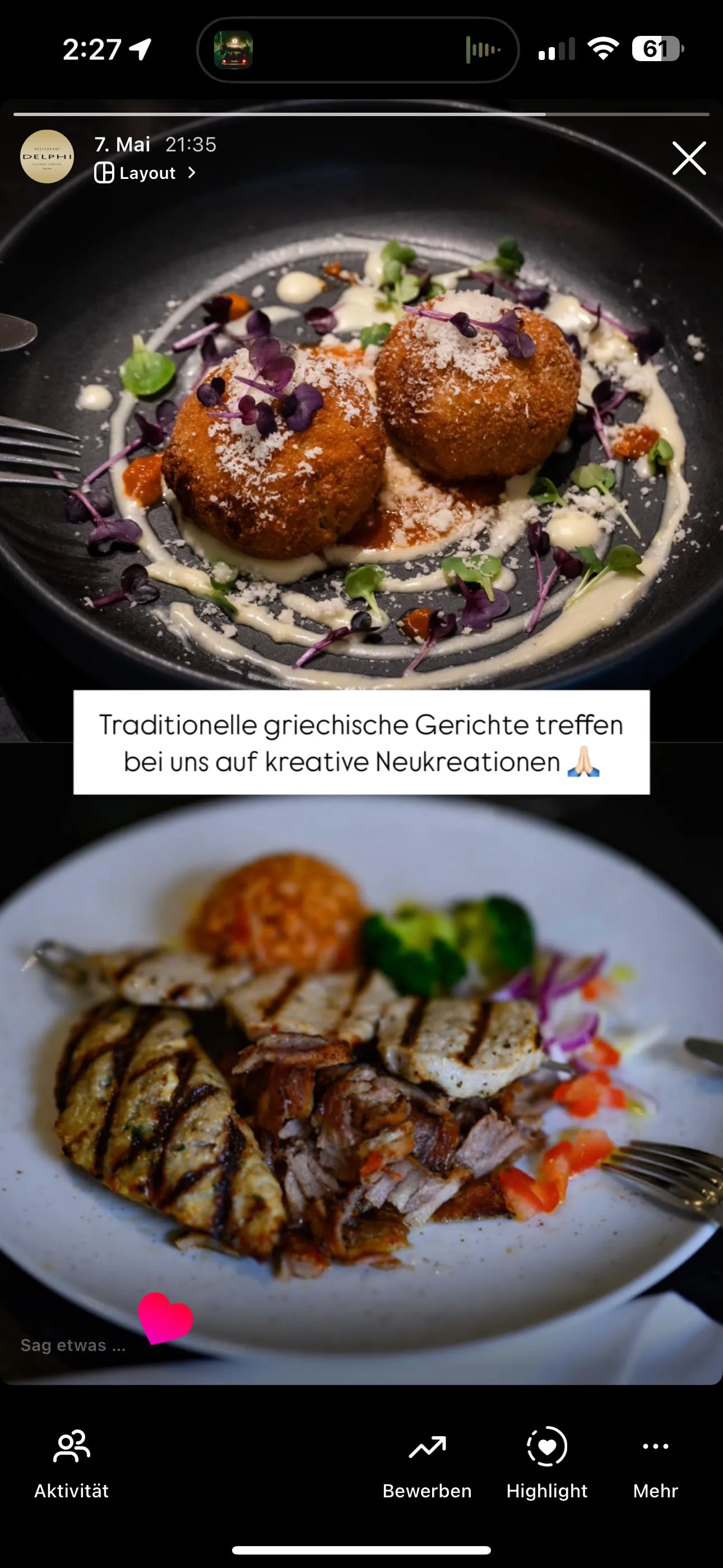 Delphi Restaurant Nürnberg, Behind-the-Scenes Storyaufnahme für Social Media.