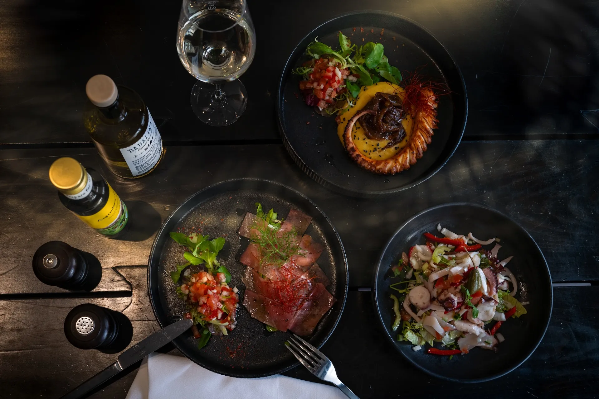 Oktopusvariationen im Restaurant Delphi in Nürnberg