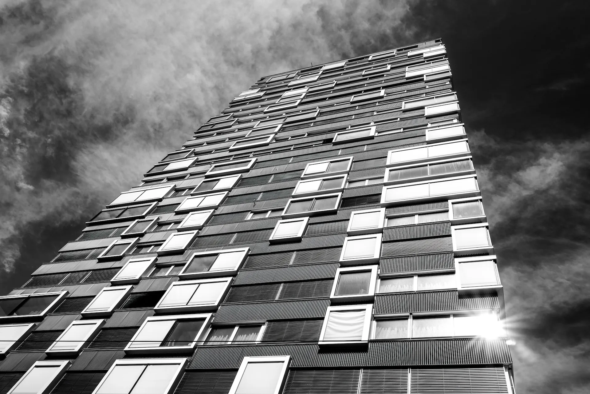 Sheraton Hotel in beeindruckender Schwarz-Weiß-Aufnahme