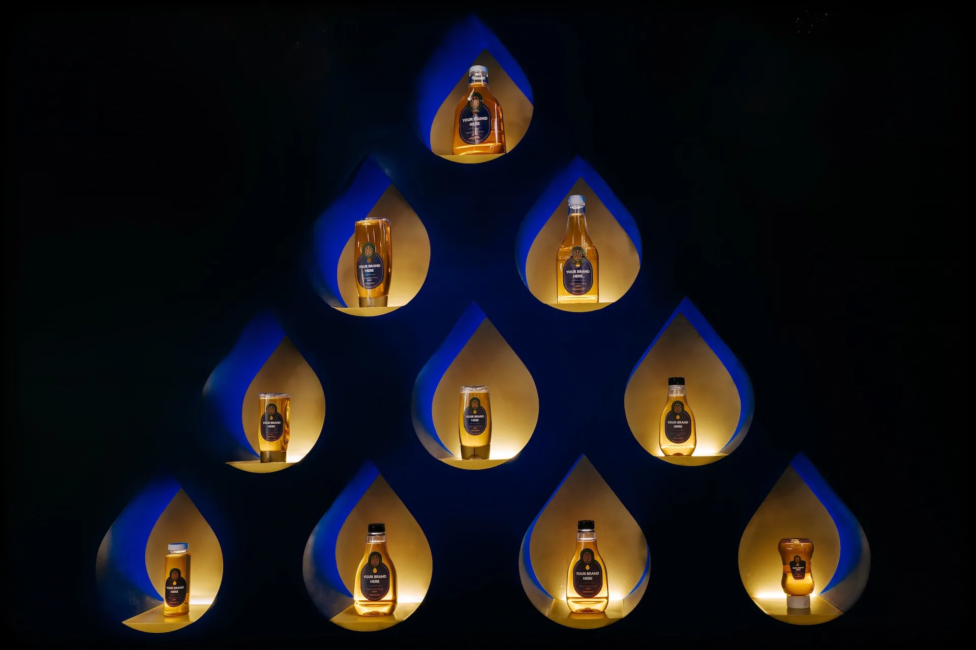 Whitelabel-Honigglas, puristisch fotografiert für maximale Klarheit im Onlineverkauf.