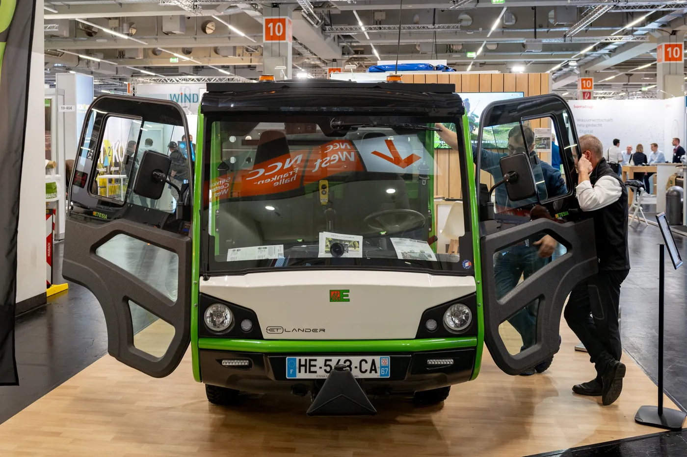 Small electric utility vehicle as an exhibit