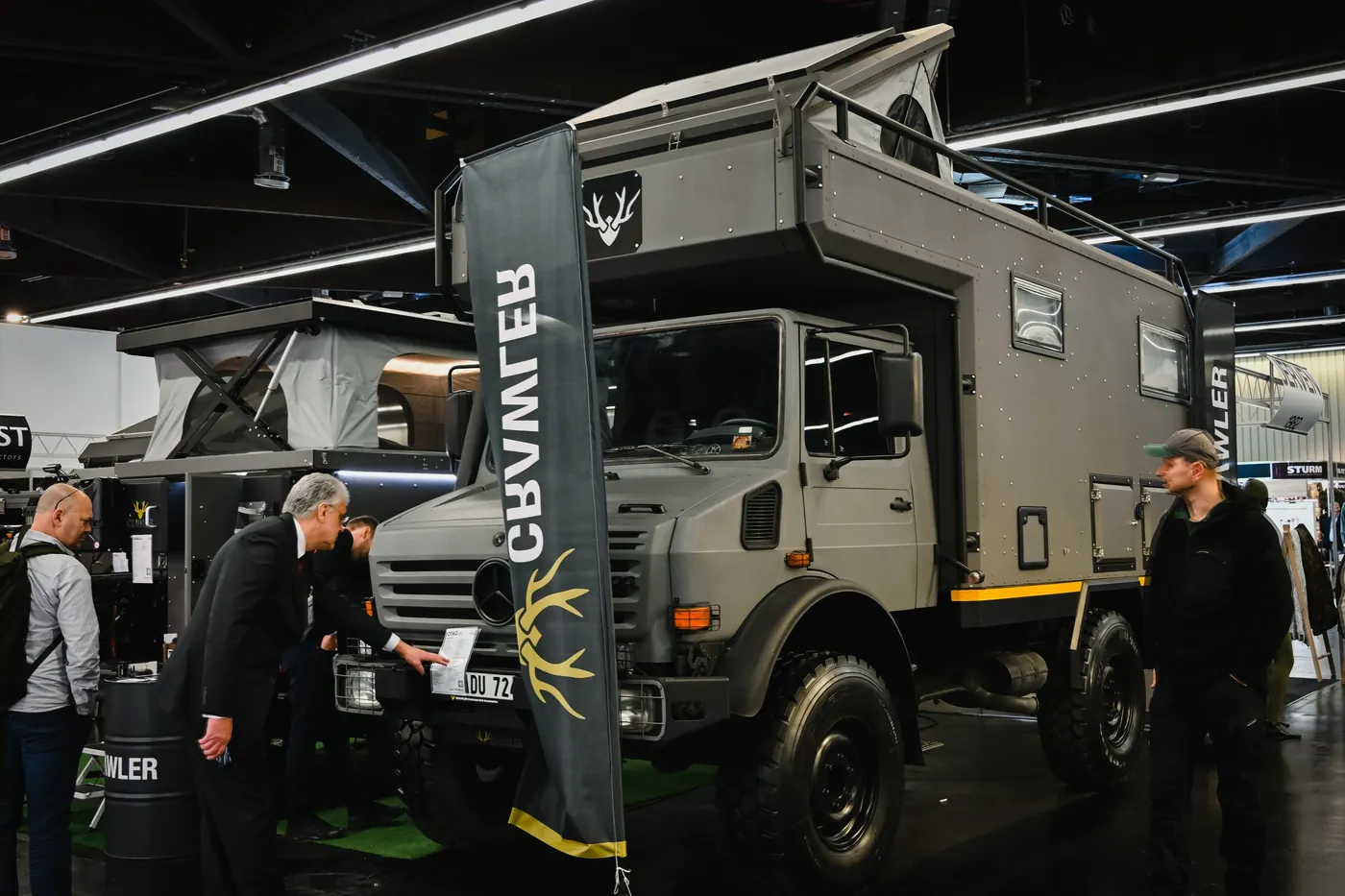 Expedition truck as an exhibit at IWA OutdoorClassics in Nuremberg