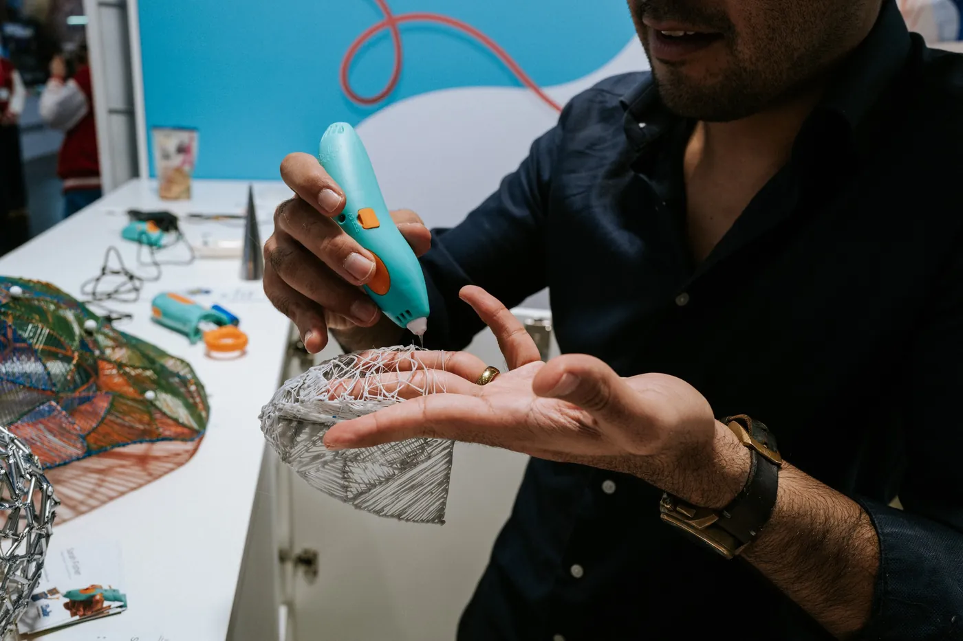Hands during a product demonstration, detail shot
